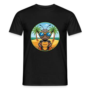 Ameise lustige Cartoon Sommer Strand Sonnenbrille Aufkleber - Männer T-Shirt - Schwarz - Vorne - AI Model Male 178 light (178cm)
