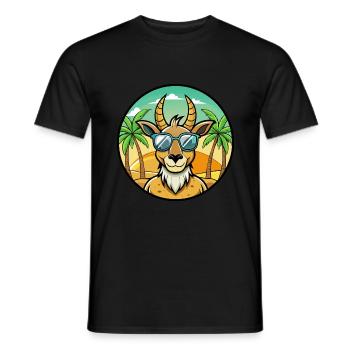 Lunettes de soleil de plage d’été de dessin animé drôle d’antilope - T-shirt homme - noir - Devant - AI Model Male 178 light (178cm)