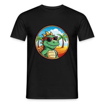 Dragon Funny Cartoon Summer Beach Sunglasses Cool - Men's T-Shirt - black - Front - AI Model Male 178 light (178cm)