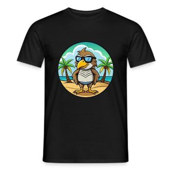 Hawk Lustige Cartoon Sommer Strand Sonnenbrille Aufkleber - Männer T-Shirt - Schwarz - Vorne - AI Model Male 178 light (178cm)