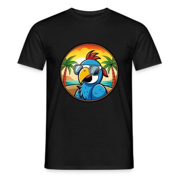 Papagei Lustige Cartoon Sommer Strand Sonnenbrille Cool - Männer T-Shirt - Schwarz - Vorne - AI Model Male 178 light (178cm)