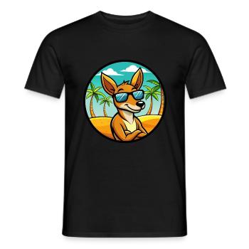 Kangaroo Funny Cartoon Summer Beach Sunglasses - Men's T-Shirt - black - Front - AI Model Male 178 light (178cm)