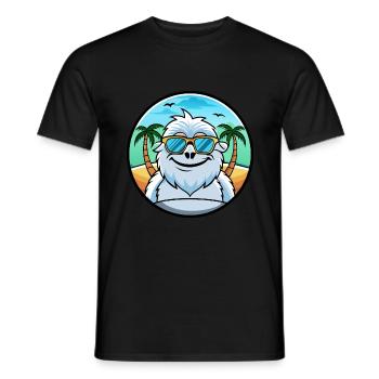 Yeti Lustige Cartoon Sommer Strand Sonnenbrille Aufkleber - Männer T-Shirt - Schwarz - Vorne - AI Model Male 178 light (178cm)