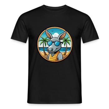 Aardvark Funny Cartoon Lunettes de soleil de plage d’été - T-shirt homme - noir - Devant - AI Model Male 178 light (178cm)