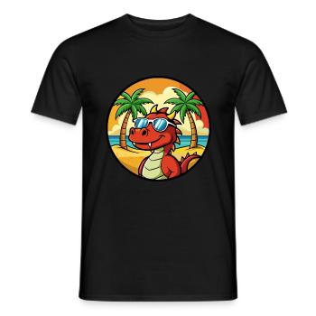 Drache Lustige Cartoon Sommer Strand Sonnenbrille Cool - Männer T-Shirt - Schwarz - Vorne - AI Model Male 178 light (178cm)