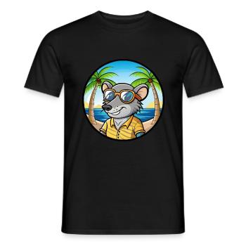 Ratte Lustige Cartoon Sommer Strand Sonnenbrille Aufkleber - Männer T-Shirt - Schwarz - Vorne - AI Model Male 178 light (178cm)