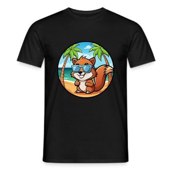Eichhörnchen Lustige Cartoon Sommer Strand Sonnenbrille - Männer T-Shirt - Schwarz - Vorne - AI Model Male 178 light (178cm)