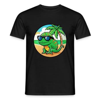 Chamäleon Lustige Cartoon Sommer Strand Sonnenbrille - Männer T-Shirt - Schwarz - Vorne - AI Model Male 178 light (178cm)