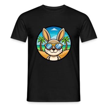 Rabbit Funny Cartoon Summer Beach Sunglasses Cool - Men's T-Shirt - black - Front - AI Model Male 178 light (178cm)