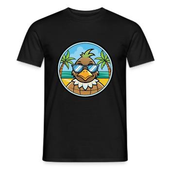 Wachtel Lustige Cartoon Sommer Strand Sonnenbrille Cool - Männer T-Shirt - Schwarz - Vorne - AI Model Male 178 light (178cm)