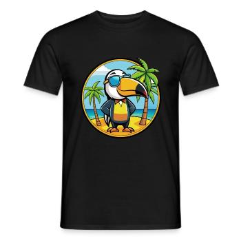Tukan Lustige Cartoon Sommer Strand Sonnenbrille Cool - Männer T-Shirt - Schwarz - Vorne - AI Model Male 178 light (178cm)