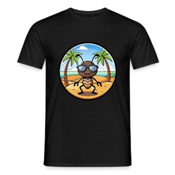 Ameise lustige Cartoon Sommer Strand Sonnenbrille Aufkleber - Männer T-Shirt - Schwarz - Vorne - AI Model Male 178 light (178cm)