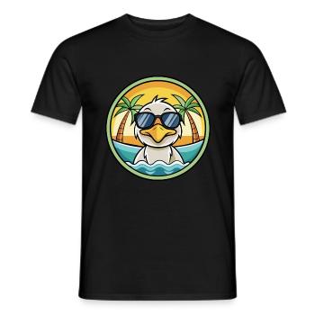 Ente Lustige Cartoon Sommer Strand Sonnenbrille Aufkleber - Männer T-Shirt - Schwarz - Vorne - AI Model Male 178 light (178cm)