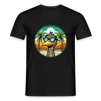 Emu Lustige Cartoon Sommer Strand Sonnenbrille Aufkleber - Männer T-Shirt - Schwarz - Vorne - AI Model Male 178 light (178cm)