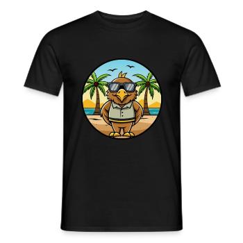 Hawk Lustige Cartoon Sommer Strand Sonnenbrille Aufkleber - Männer T-Shirt - Schwarz - Vorne - AI Model Male 178 light (178cm)