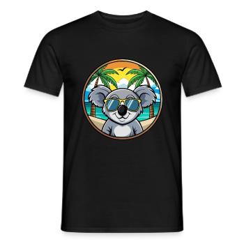 Koala Lustige Cartoon Sommer Strand Sonnenbrille Cool - Männer T-Shirt - Schwarz - Vorne - AI Model Male 178 light (178cm)