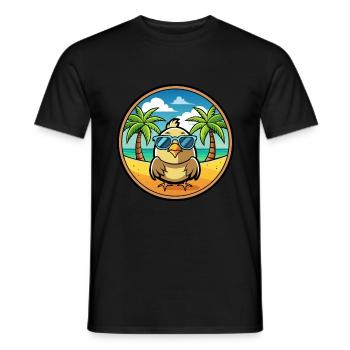 Wachtel Lustige Cartoon Sommer Strand Sonnenbrille Cool - Männer T-Shirt - Schwarz - Vorne - AI Model Male 178 light (178cm)
