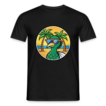 Peacock Funny Cartoon Summer Beach Sunglasses Cool - Men's T-Shirt - black - Front - AI Model Male 178 light (178cm)