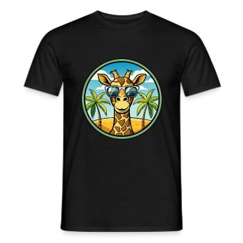 Giraffe Lustige Cartoon Sommer Strand Sonnenbrille Cool - Männer T-Shirt - Schwarz - Vorne - AI Model Male 178 light (178cm)