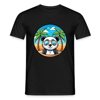 Panda Lustige Cartoon Sommer Strand Sonnenbrille Cool - Männer T-Shirt - Schwarz - Vorne - AI Model Male 178 light (178cm)