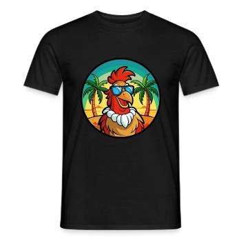 Hahn Lustige Cartoon Sommer Strand Sonnenbrille Cool - Männer T-Shirt - Schwarz - Vorne - AI Model Male 178 light (178cm)
