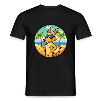 Kangaroo Funny Cartoon Summer Beach Sunglasses - Men's T-Shirt - black - Front - AI Model Male 178 light (178cm)