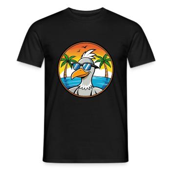 Lunettes de soleil de plage d’été de dessin animé drôle d’oie cool - T-shirt homme - noir - Devant - AI Model Male 178 light (178cm)