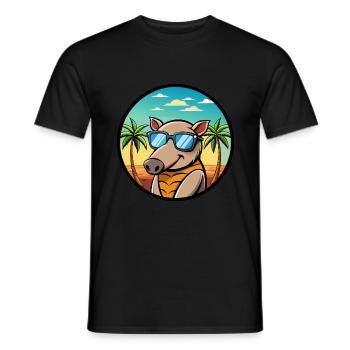 Tapir Funny Cartoon Summer Beach Sunglasses Cool - Men's T-Shirt - black - Front - AI Model Male 178 light (178cm)