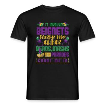 Mardi Gras Party Event - Men's T-Shirt - black - Front - AI Model Male 178 light (178cm)