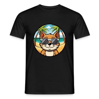 Bambino Katzenrasse Cartoon Sonnenbrille Strand - Männer T-Shirt - Schwarz - Vorne - AI Model Male 178 light (178cm)