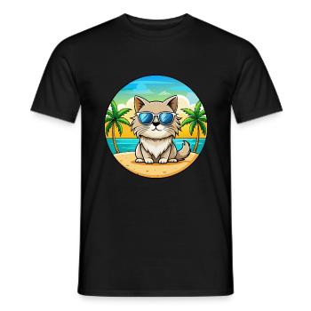 Lunettes de soleil Colorpoint Persian Cat Breed Cartoon - T-shirt homme - noir - Devant - AI Model Male 178 light (178cm)