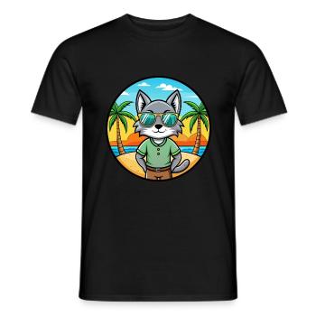 Korat Cat Breed Cartoon Sunglasses Beach - Men's T-Shirt - black - Front - AI Model Male 178 light (178cm)