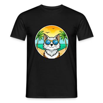 Forêt norvégienne Race Dessin animé Lunettes de soleil Plage - T-shirt homme - noir - Devant - AI Model Male 178 light (178cm)