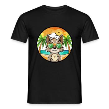 Siamese Cat Breed Cartoon Sunglasses Beach - Men's T-Shirt - black - Front - AI Model Male 178 light (178cm)