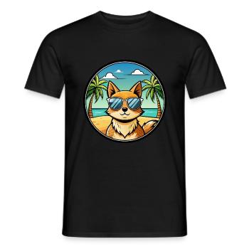 Tonkinois Race Chat Dessin Animé Lunettes De Soleil Plage - T-shirt homme - noir - Devant - AI Model Male 178 light (178cm)