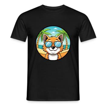 Bambino Cat Breed Cartoon Lunettes de soleil Beach - T-shirt homme - noir - Devant - AI Model Male 178 light (178cm)