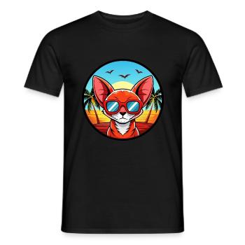 Lunettes de soleil de dessin animé Devon Rex Redon Rex Race Beach - T-shirt homme - noir - Devant - AI Model Male 178 light (178cm)