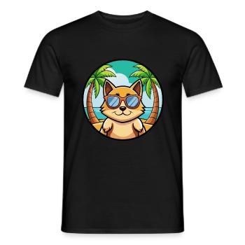 Tonkinois Race Chat Dessin Animé Lunettes De Soleil Plage - T-shirt homme - noir - Devant - AI Model Male 178 light (178cm)