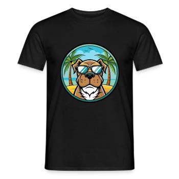 Alpine Mastiff Dog Breed Cartoon Sunglasses Beach - Men's T-Shirt - black - Front - AI Model Male 178 light (178cm)