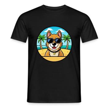 Alano Español Chien Race Dessin Animé Lunettes de Soleil Plage - T-shirt homme - noir - Devant - AI Model Male 178 light (178cm)