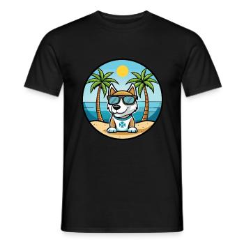 Argentino Chien Race Dessin Animé Lunettes De Soleil Plage - T-shirt homme - noir - Devant - AI Model Male 178 light (178cm)
