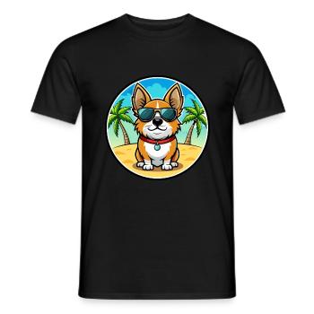 Österreichische Brandlbracke Hunderasse Cartoon Sonnenbrille - Männer T-Shirt - Schwarz - Vorne - AI Model Male 178 light (178cm)