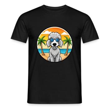 Bedlington Terrier Hunderasse Cartoon Sonnenbrille - Männer T-Shirt - Schwarz - Vorne - AI Model Male 178 light (178cm)