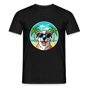Lunettes de soleil de race de chien de berger d’Anatolie - T-shirt homme - noir - Devant - AI Model Male 178 light (178cm)