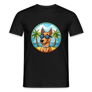 Andalusischer Windhund Rasse Cartoon Sonnenbrille Strand - Männer T-Shirt - Schwarz - Vorne - AI Model Male 178 light (178cm)