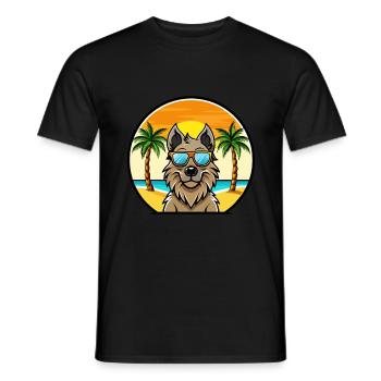 Belgische Groenendael Hunderasse Cartoon Sonnenbrille - Männer T-Shirt - Schwarz - Vorne - AI Model Male 178 light (178cm)