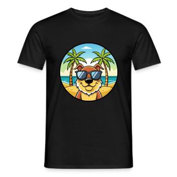 Berger De Beauce Dog Breed Cartoon Sunglass Beach - Men's T-Shirt - black - Front - AI Model Male 178 light (178cm)