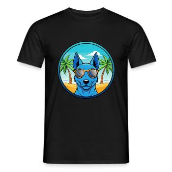 Blaue thailändische Ridgeback Hunderasse Cartoon Sonnenbrille - Männer T-Shirt - Schwarz - Vorne - AI Model Male 178 light (178cm)