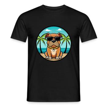 Boerboel Dog Breed Cartoon Sunglasses Beach - Men's T-Shirt - black - Front - AI Model Male 178 light (178cm)