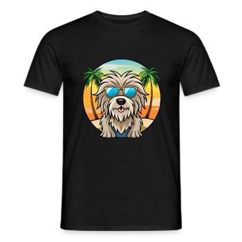 Bergamasco Sheepdog Breed Cartoon Sunglasses Beach - Men's T-Shirt - black - Front - AI Model Male 178 light (178cm)